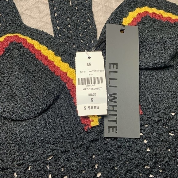 Elli White crochet top LF Tops Black & Red S - Picture 3 of 8